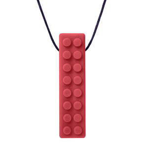 ARK's Brick Stick® Textured Chew Necklace 1 Dark Red, XT - Medium