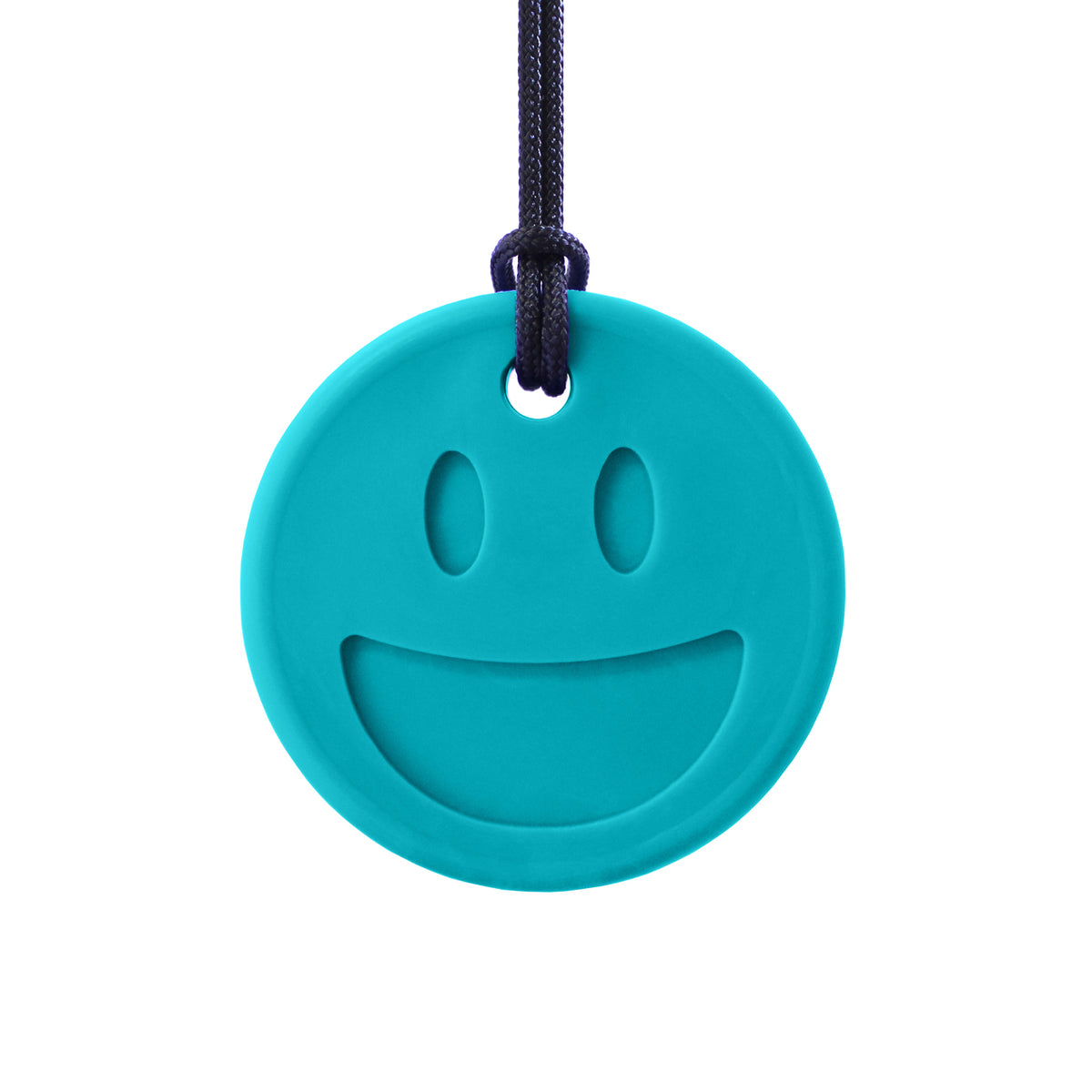 ARK&#39;s Smiley Face Chewmoji® Necklace Teal- XT - Medium