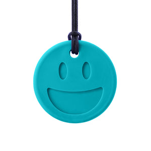 ARK's Smiley Face Chewmoji® Necklace Teal- XT - Medium