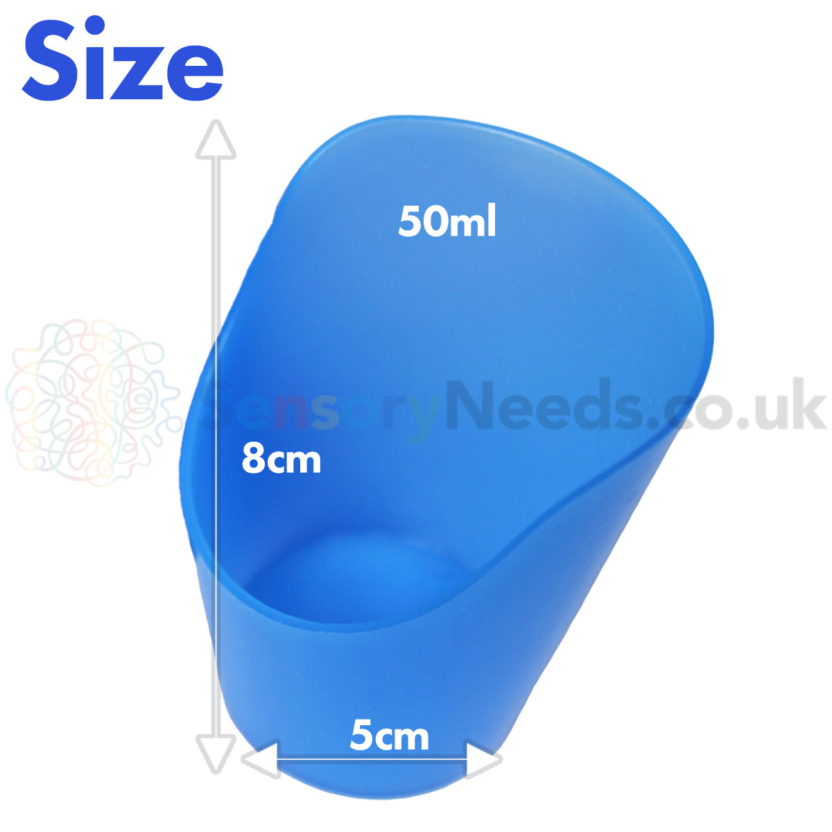 Ark Flexi Cups - Blue 50ml - Size Chart