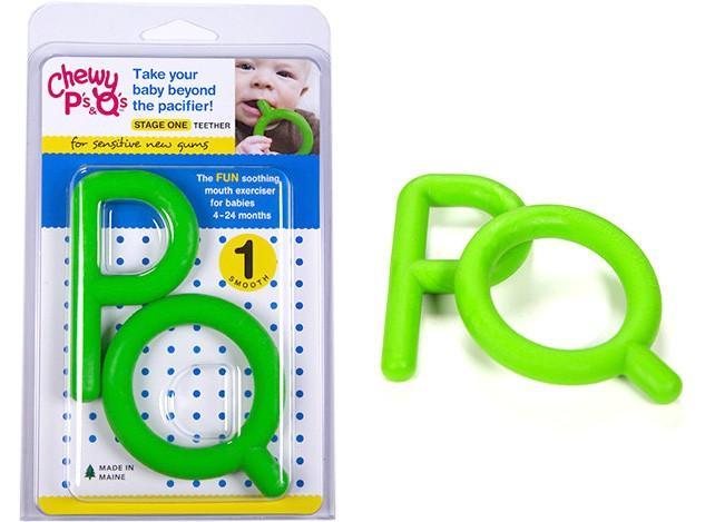 Chewy Tube - Ps &amp; Qs - Green- Stage 1 Teether