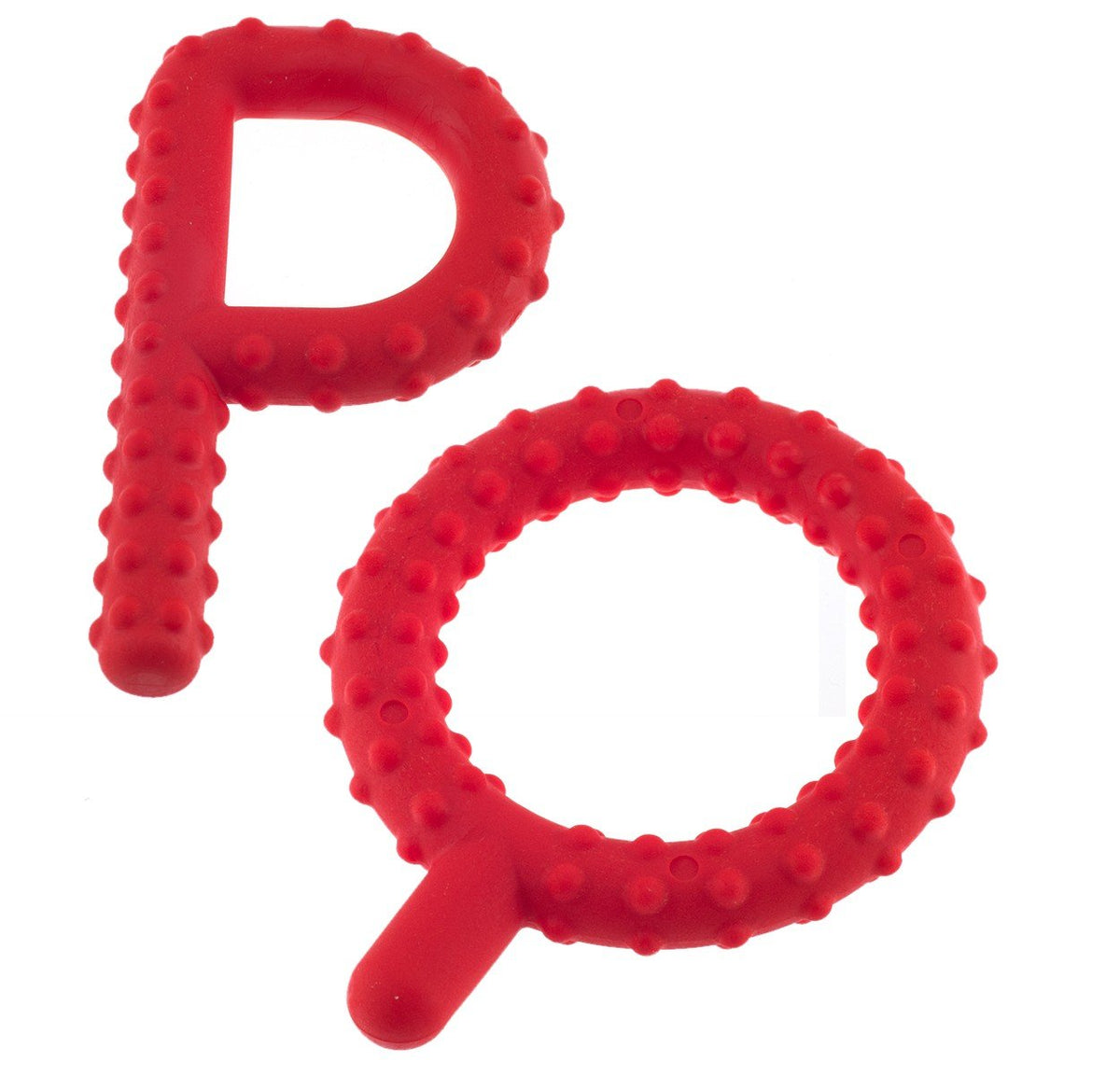 Chewy Tube - Ps &amp; Qs - Red Knobby - Stage 2 Teether