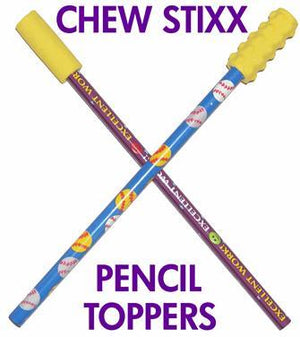 Pencil Toppers Yellow Plain - Chew Stixx