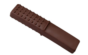 Brown Tough Bar For Extreme Biting chocolate flavour version from Chew Stixx, has smooth and knobby surfaces simulating textures of food.