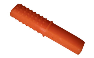 Orange Tough Bar For Extreme Biting orange flavour version from Chew Stixx, has smooth and knobby surfaces simulating textures of food.