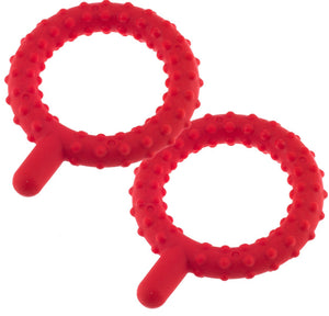 Chewy Tube - Qs Twin Pack - Red Knobby - Stage 2 Teether